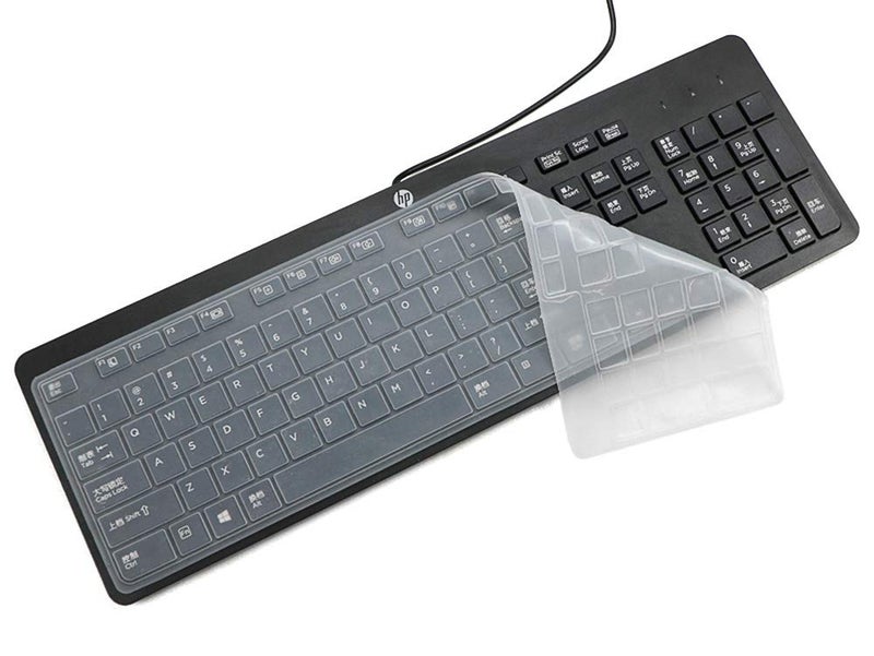 CaseBuy Keyboard Cover for HP USB Slim Business Keyboard KU-1469 SK-2120 KB-1469 803181 and HP EliteOne 800 G4 All-in-One PC, HP Slim Keyboard Protector Skin, Clear - Image 1